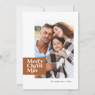 Modern typography chic Christmas elegant photo Holiday Card