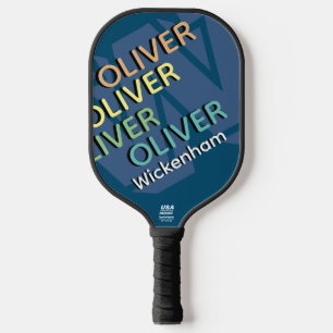Modern Typography Colour Name Cool Pickleball Paddle