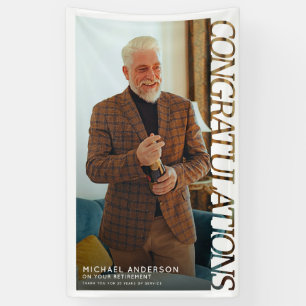 Modern Typography Congratulations Retirement Photo Banner