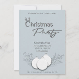 Modern typography corporate Christmas party Invitation