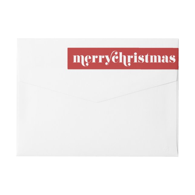 Modern Typography Custom Christmas Wrap Around Label (Back)
