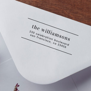 Modern Typography   Custom Name & Return Address Self-inking Stamp