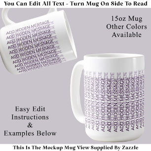 Modern Typography Custom Secret Message AM Coffee Mug