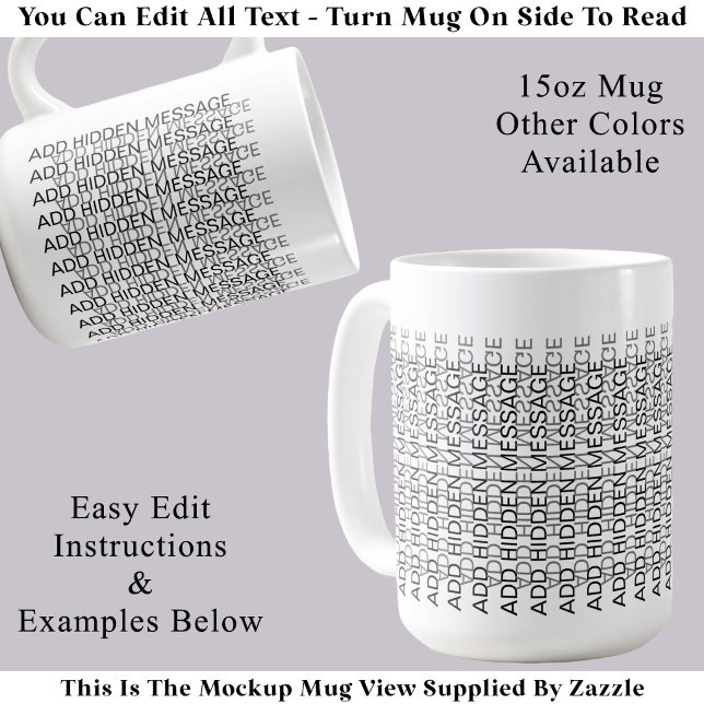 Modern Typography Custom Secret Message BG Coffee Mug (Creator Uploaded)