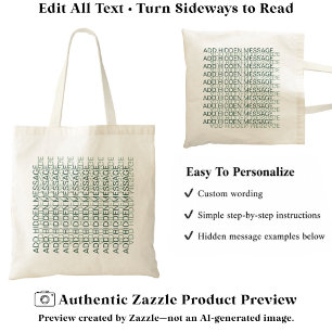 Modern Typography Custom Secret Message GG Tote Bag