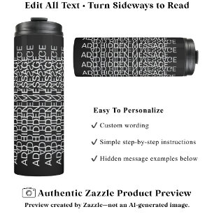 Modern Typography Custom Secret Message WG Thermal Tumbler