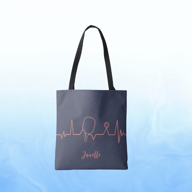 Modern Typography Cute Fun Stylish Pickleball  Tote Bag (Creator Uploaded)