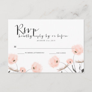 Modern Typography Dandelion Wedding RSVP Card