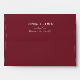 Modern Typography Dark Berry Red Address Wedding Envelope