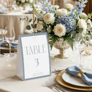 Modern Typography Dusty Blue Wedding Thank You 