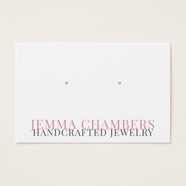 Modern Typography Earring Jewellery Display Card (Front)