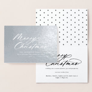 Modern typography elegant script Christmas Foil Card