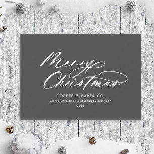 Modern typography elegant script corporate holiday card