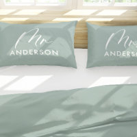Modern typography elegant script mr gift pillow ca