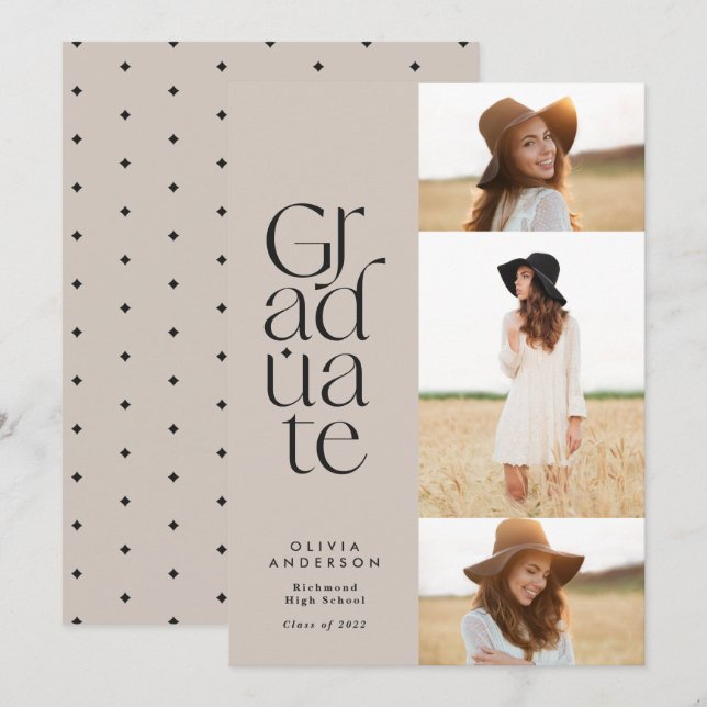 Modern typography elegant stylish bold photo annou announcement (Front/Back)