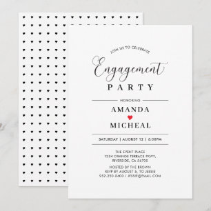 Modern Typography Engagement Party Invitation