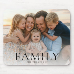 Modern Typography Family Name Keepsake Photo Gift Mouse Mat