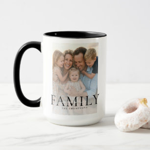 Modern Typography Family Name Keepsake Photo Gift Mug
