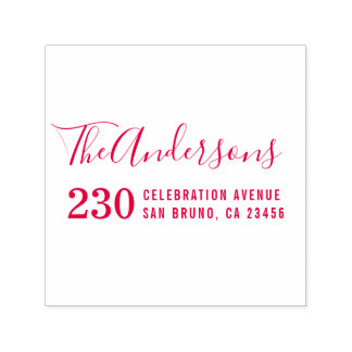 Modern Typography Family Name & Return Address Self-inking Stamp