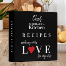 Modern typography family personalised cookbook