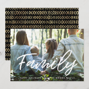 Modern Typography Family Photo Christmas Holiday Card