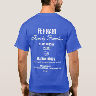 Modern Typography Family Reunion Royal Blue T-Shirt