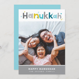 MODERN TYPOGRAPHY fun colourful photo portrait Holiday Card