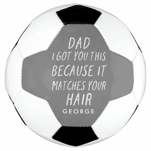 Modern typography funny dad grey hair fathers day football (Front)