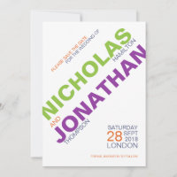 Modern Typography Gay Wedding Save The Date Cards