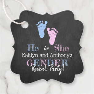 Modern Typography Gender Reveal Party! Baby Shower Favour Tags