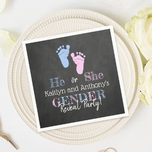 Modern Typography Gender Reveal Party! Baby Shower Napkin