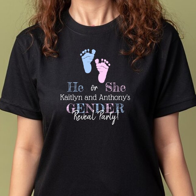Modern Typography Gender Reveal Party! Baby Shower T-Shirt (Creator Uploaded)