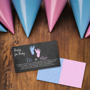 Modern Typography Gender Reveal Party! Book Enclosure Card