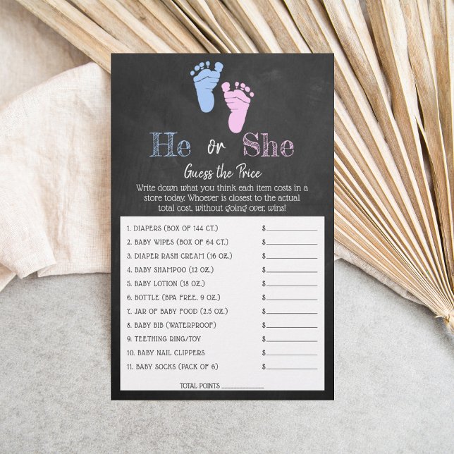 Modern Typography Gender Reveal Party! Price Game (Creator Uploaded)