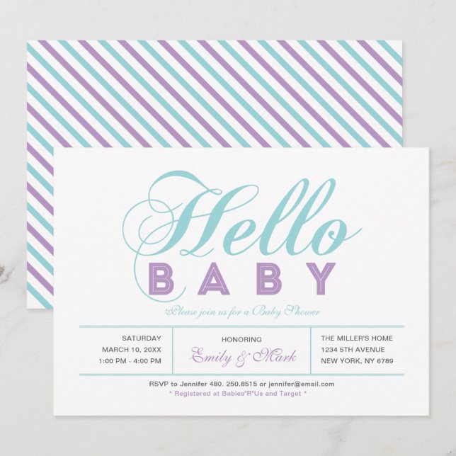 Modern Typography Girl Baby Shower, Sprinkle Invitation (Front/Back)