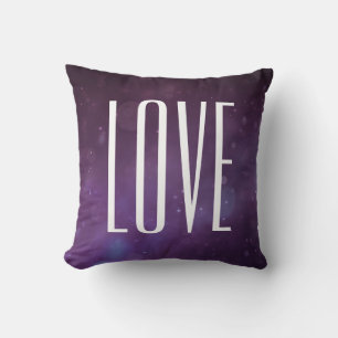 Modern Typography Glitter Blue Purple  Love Cushion