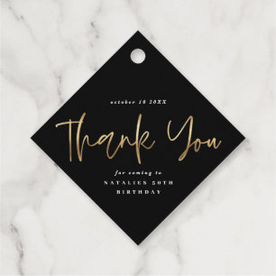 modern typography gold 60th birthday thank you favour tags