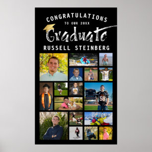 Modern Typography Graduate 17 Photo Collage Poster