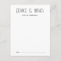 Modern Typography Graduate Advice Card