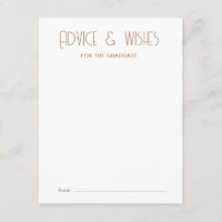 Modern Typography Graduate Advice Card