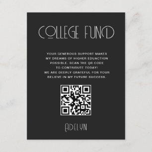 Modern Typography Graduate College Fund Card