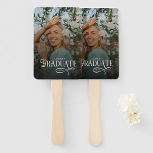Modern Typography Graduate Photo Graduation Hand Fan