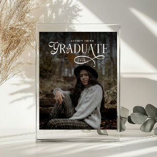 Modern Typography Graduate Photo Graduation Poster