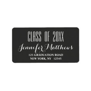 Modern Typography Graduation Address Label