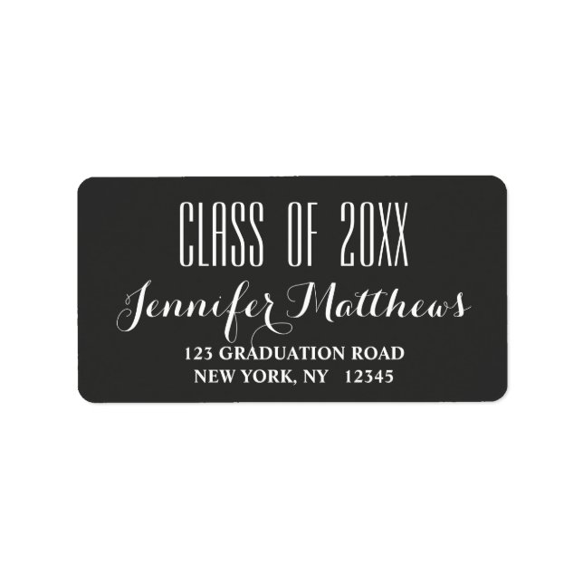 Modern Typography | Graduation Address Label (Front)