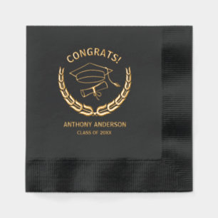 Modern Typography Graduation Congrats Foil Napkins
