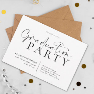 Modern Typography Graduation Party Invitation