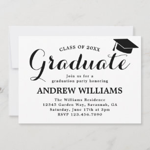 Modern Typography Graduation Party Invitation
