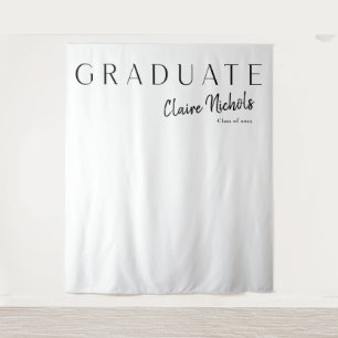 Modern Typography Graduation Photo Backdrop Tapestry