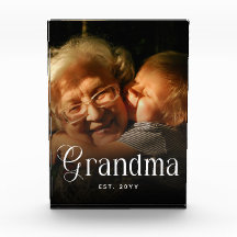 Modern Typography Grandma Custom Photo Gift